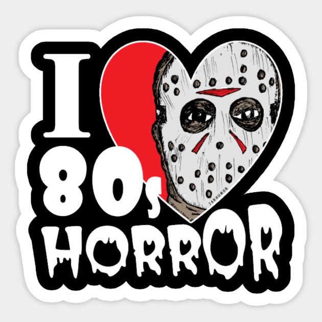 I Love 80's Horror Movies Sticker by pizowell